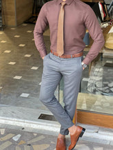 Load image into Gallery viewer, Nate Slim Fit Brown Shirt
