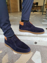 Load image into Gallery viewer, Kyle Dark Blue Leather Casual Shoes
