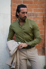 Load image into Gallery viewer, Larson Slim Fit Khaki Italian Collar Shirt
