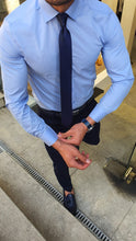 Load image into Gallery viewer, Marc Sardinelli Slim Fit Custom Made Blue Shirt
