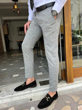 Load image into Gallery viewer, Morrison Slim Fit Linen Grey Pants
