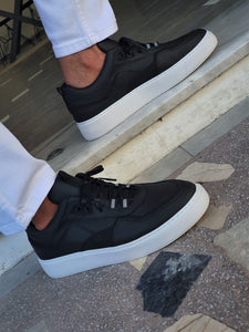 Max Sardinelli Eva Sole Lace up Matte Black Sneakers