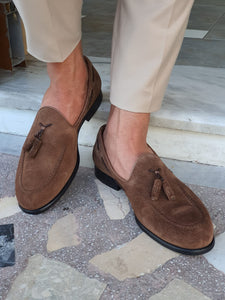 Chase Sardinelli Beige Suede Brown Leather Loafer