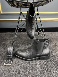 Evan Wicker Detailed Black Design Boots