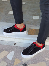 Load image into Gallery viewer, Lucas Sardinelli Eva Sole Black &amp; Red Suede Leather Shoes
