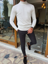 Load image into Gallery viewer, Blake Slim Fit Long Sleeve White Turtleneck
