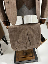 Load image into Gallery viewer, Louis Slim Fit High Quality Pointed Collared Brown Woolen Suit

