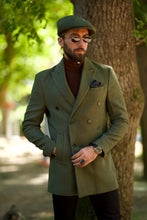 Load image into Gallery viewer, Evan Slim Fit Double Breasted Khaki Cachet Coat
