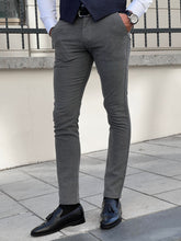 Load image into Gallery viewer, Efe Slim Fit High Quality Grey Patterned Skinny Pants
