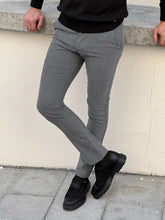 Load image into Gallery viewer, Naze Slim Fit High Quality Gray Patterned Mink Pants

