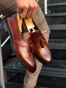 Special Edition Sardinelli Tasseled Tan Leather Detailed Shoes