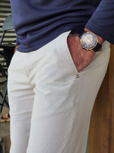 Load image into Gallery viewer, Logan Slim Fit Side Pocket Ecru Cotton Pants
