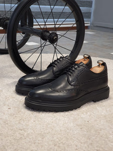 Logan Sardinelli Eva Sole Lace up Calfskin Black Shoes